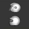 White Helmets Design With Brown Lining Transparent Visor And Vent Holes 3d model