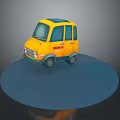 minibus minivan driverless bus school bus van box car 3d model