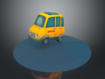 minibus minivan driverless bus school bus van box car 3d model