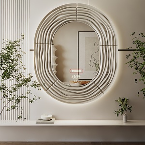 Modern mirror Dressing mirror Dressing mirror Art mirror Shaped mirror Luminous mirror 3d model