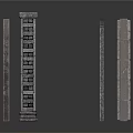 Detailed Architectural Door And Wall Models With Various Gray Textured Designs
