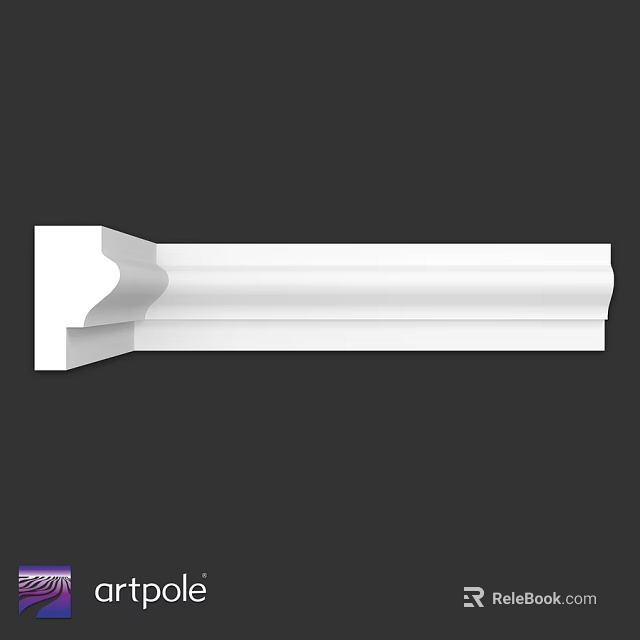 White Decorative Molding With Curved Profile For Interior Decoration Use 3d model 