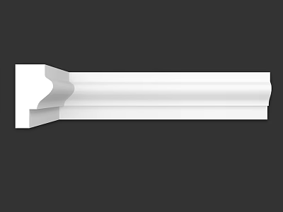 White Decorative Molding With Curved Profile For Interior Decoration Use 3d model