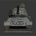 Detailed Tank Model With Turret Cannon Tracks And Display Base Reflection