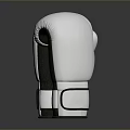 White And Black Boxing Gloves With Stylish Design And Reflective Surface Look