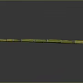 Fresh Green and Yellow Striped Single Sugarcane Stalk on Dark Background 3d model