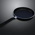 Black Household Frying Pan With Comfortable Handle For Kitchen Cooking 3d model