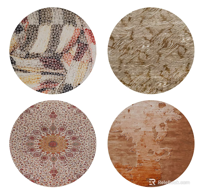 Round Rugs With Various Patterns And Designs For Home Decor 3d model