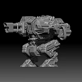 Intelligent Machine With Multiple Mechanical Legs White Black Cannons And Futuristic Design