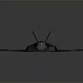 Stealth Military Aircraft Featuring Dark Blue Camouflage Sleek Fuselage And Twin Vertical Tails
