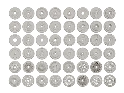 Diverse Decorative Ceiling Light Panels Showcasing Various Intricate Patterns And Designs 3d model