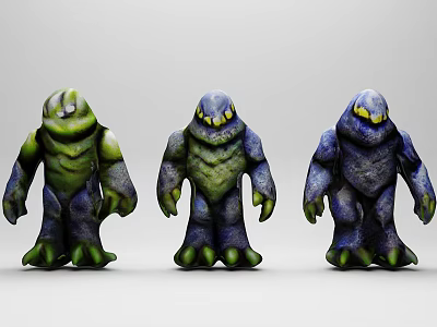 Three Stone Strange Stone Head Strange Stone Head Giant Stone Man 3d model