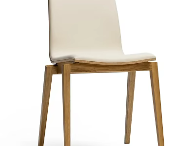 Modern White Accent Chair With Contemporary Design Smooth Upholstery And Wooden Legs 3d model