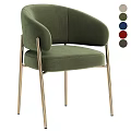 Modern Accent Chair With Beige Velvet Upholstery And Gold Metal Legs Multiple Color Options