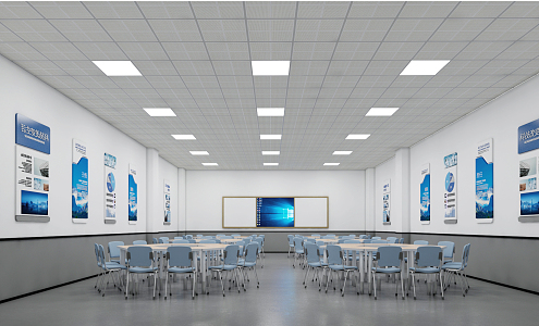 modern classroom 3d model