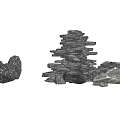 Charming Garden Ornaments With Decorative Stones And Small Sculptures