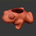 Unique Orange Ceramic Frog Shaped Planter with Lifelike Eyes and Limbs