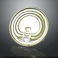 Shiny Metal Can Lid With Pull Tab On Dark Reflective Surface