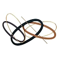 Modern Abstract Metal Wall Decor With Intertwined Gold Black Brown Rings