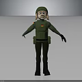 German Shepherd Dog In Green Military Uniform With Helmet National Badge And Standing Pose