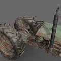 Rusty Vintage Tractor With Large Wheels Classic Design And Old Metal Body
