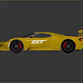 Golden Supercar With Sleek Design Black Stripes Rear Spoiler And Shiny Alloy Wheels