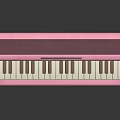 Cute Pink Mini Piano With Open Lid And White Brown Keys 3d model