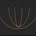 Elegant Modern Chandelier With Sleek Curved Transparent Tubes And Golden Accents