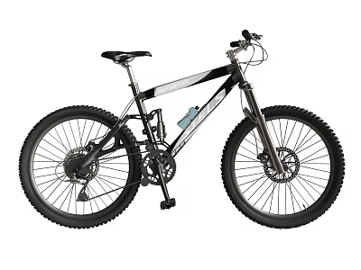 Black Mountain Bike with Large Tires for Off Road Riding Experience 3d model