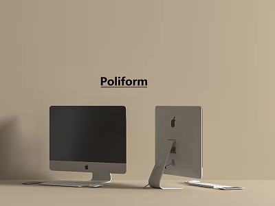 Poliform Apple iMac Desktop Computers Featuring Dual Screens And Modern Stands Design 3d model