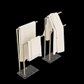 Luxury Bathroom Towel Racks With Soft Towels And Elegant Gold Stand
