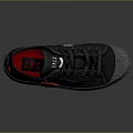 Black Casual Shoes with White SPROC Letters Red Circular Decoration and Gray Sole