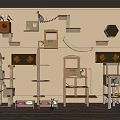 Modern cat climbing frame 3d model