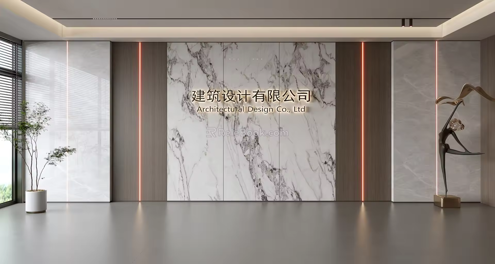 Modern Front Desk Background Wall Simple Background Wall Front Desk Reception Area Background Wall Company Front Desk Background Wall 3d model