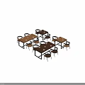Modern Dining Table Set With Wooden Top Black Metal Frame And Four Chairs