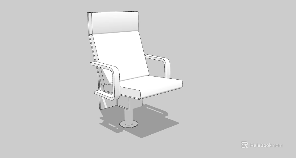 Modern White Office Chair With Armrests High Back And Sturdy Metal Base 3d model 