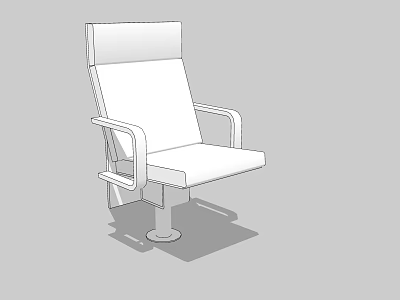 Modern White Office Chair With Armrests High Back And Sturdy Metal Base 3d model