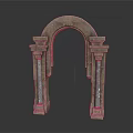 Classical Stone Archway Structure With Carved Columns And Intricate Design Details 3d model