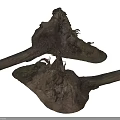 Organic Natural Stone Wood Decorative Craft With Mossy Texture And Root Details