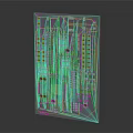 Printed Circuit Board with Copper Traces Electronic Components Precision Holes and Circuit Layout