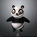Cute 3D Cartoon Panda Character With Smiling Face And Big Expressive Eyes