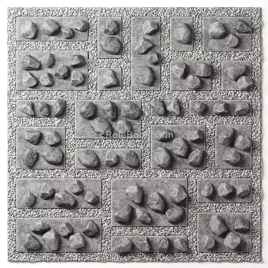 modern cobblestone stone block cobblestone 3d model
