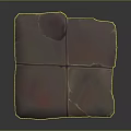 Four Square Dark Stone Slabs With Natural Texture And Joined Structure 3d model