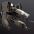 Smart Machine With Mechanical Legs Armored Exterior And Weapon System 3d model
