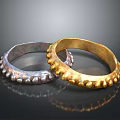 Stylish Silver and Gold Fashion Accessory Rings with Decorative Studded Details