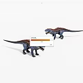 Two Colorful Dinosaur Toy Figures With Detailed Spotted Patterns And Standing Pose