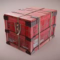 Red Industrial Empty Storage Cases With Reinforced Wooden Frames And Metal Clasps