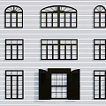 Various Architectural Black Window Styles Including Arched Rectangular And Open Designs