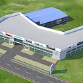 Aerial Planning of GAC AION 4S Dealership Exterior Building with Modern Design