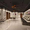 Modern Beauty Hair Salon Interior Design With Comfortable Chairs And Art Paintings
